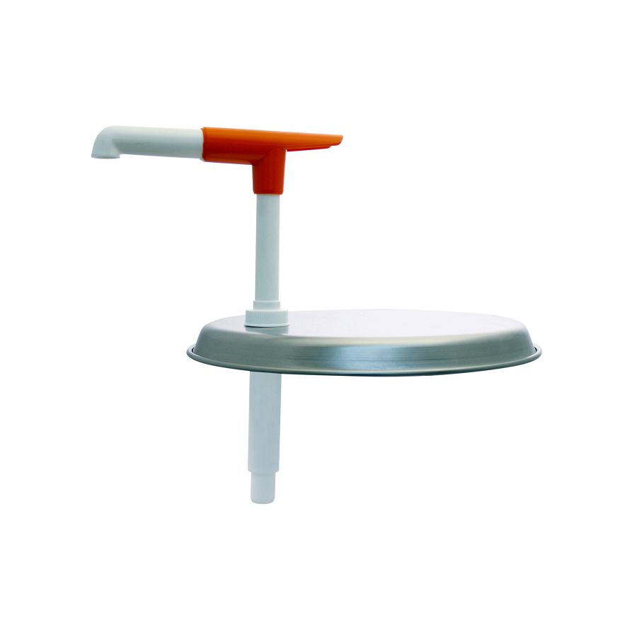 Artikelbild Deckel inklusive Pumpe weiss-orange - für 10-12 kg Eimer 280mm