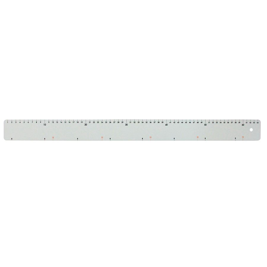 Artikelbild Backlineal - 645 x 50 x 2mm, mit runden Ecken und 1 Lochbohrung