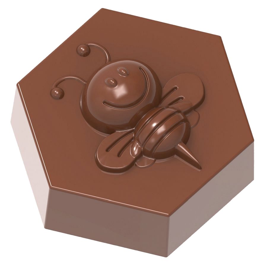 Schokoladen Form - Biene auf Sechseck