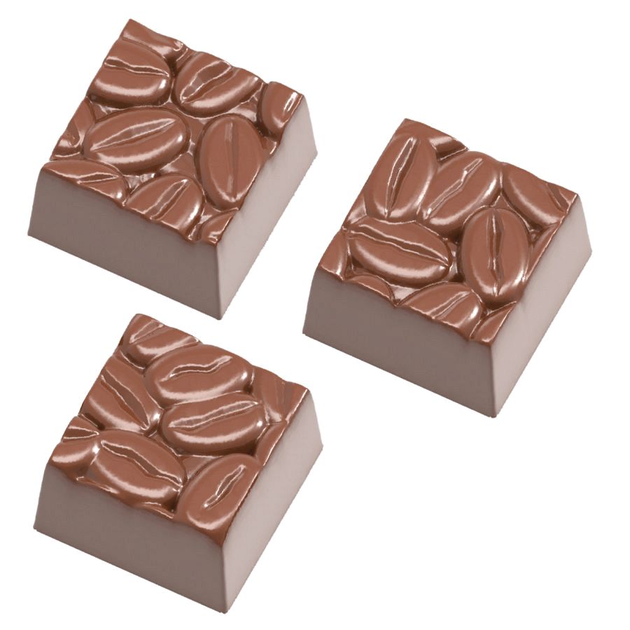 Schokoladen Form - quadratische Kaffeebohnen