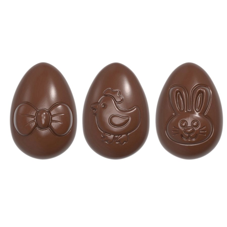 Schokoladen Form - kleines lustiges Ei 3 Figuren