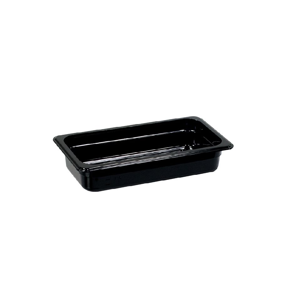 Gastronormbehälter aus Polycarbonat Premium - schwarz - GN 1/3 65mm 