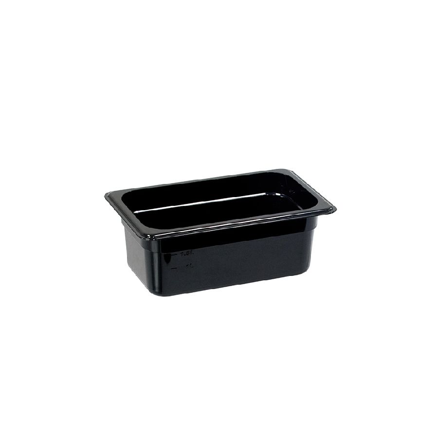 Gastronormbehälter aus Polycarbonat - schwarz - GN 1/4 100mm 