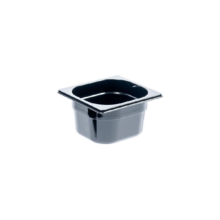 Gastronormbehälter aus Polycarbonat Premium - schwarz - GN 1/6 100mm 