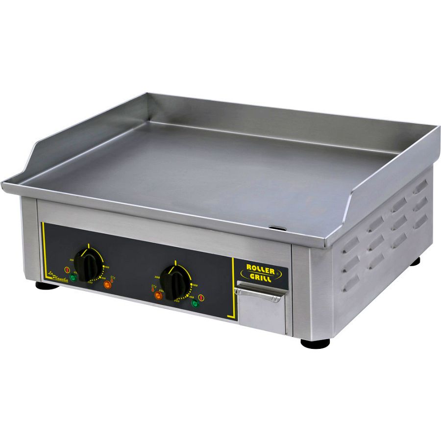 Elektro-Griddleplatte, Edelstahl-Grillfläche, zwei Heizzonen, Abmessung 600x450x190 mm (BxTxH), 3,5 kW