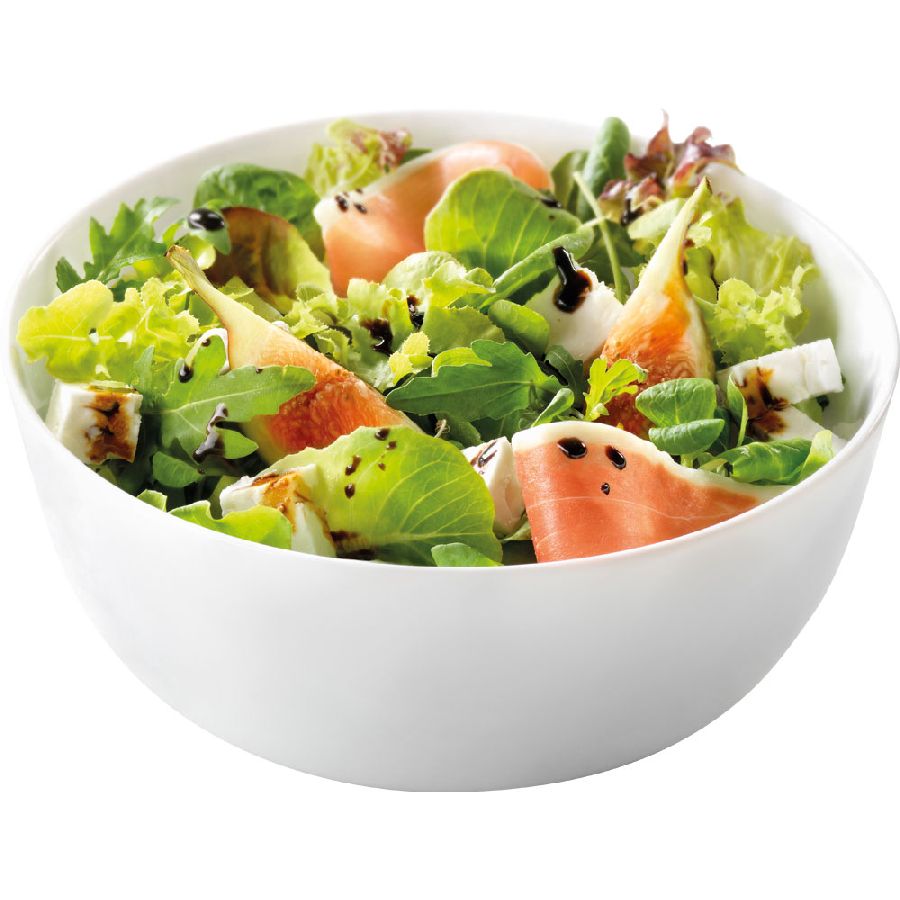 12 trendige Salat- Schüsseln aus gehärtetem Opalglas - Serie Grangusto - Ø 19 cm
