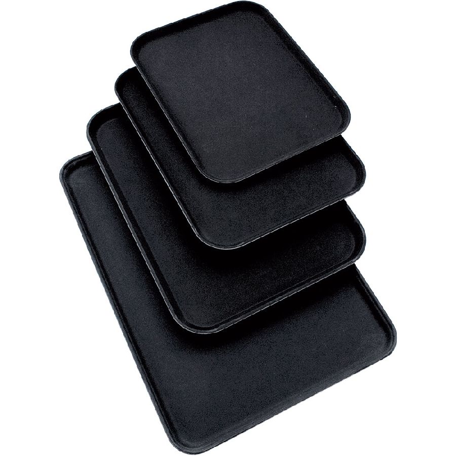 Tablett - anti-rutsch Oberfläche - schwarz - 45x35 cm 