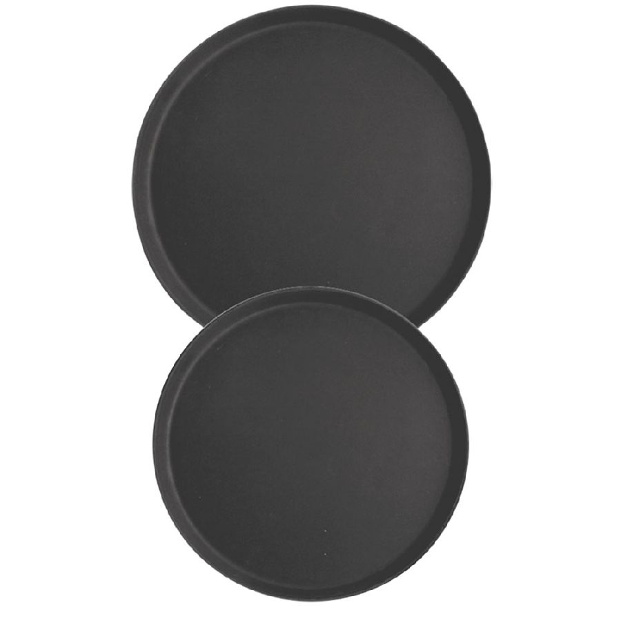 Tablett rund - anti-rutsch Oberfläche - schwarz - Ø 35,5 cm - Höhe 2,5 cm