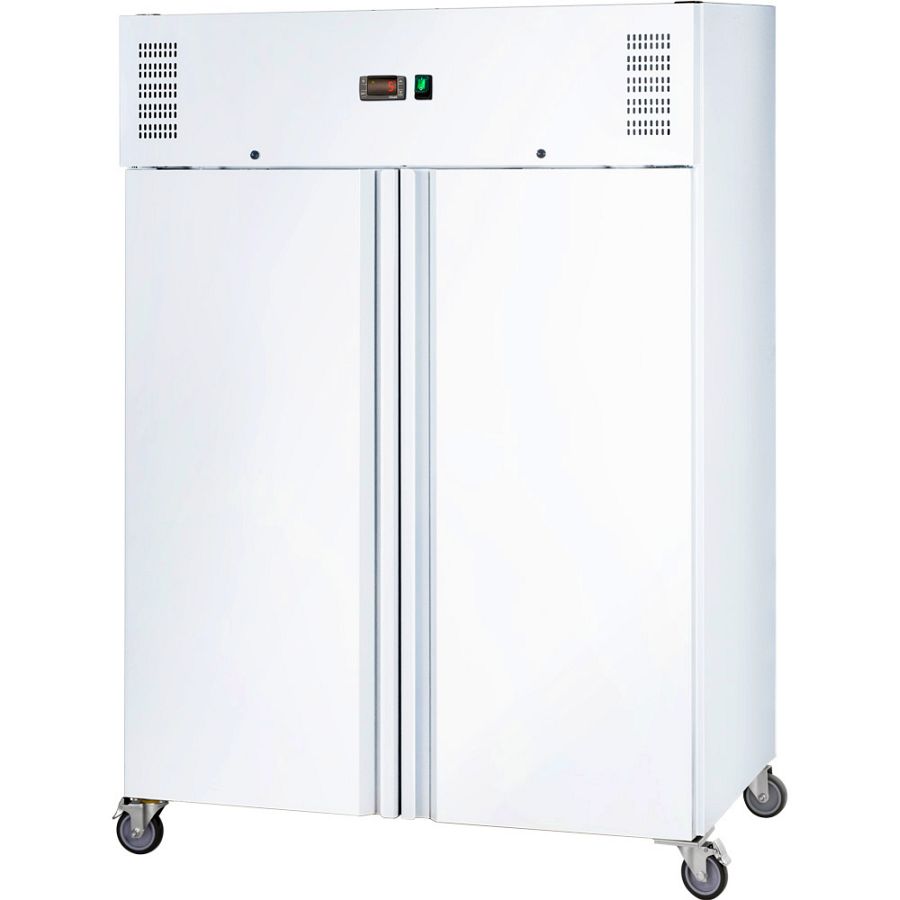 STARLINE Doppeltür-Kühlschrank GN 2/1, weiß, fahrbar, 1340x810x2000 (BxTxH), 0,35 kW