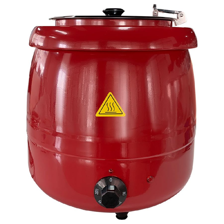Elektrischer Suppentopf - bauchige Form - rot - 8,5 Liter
