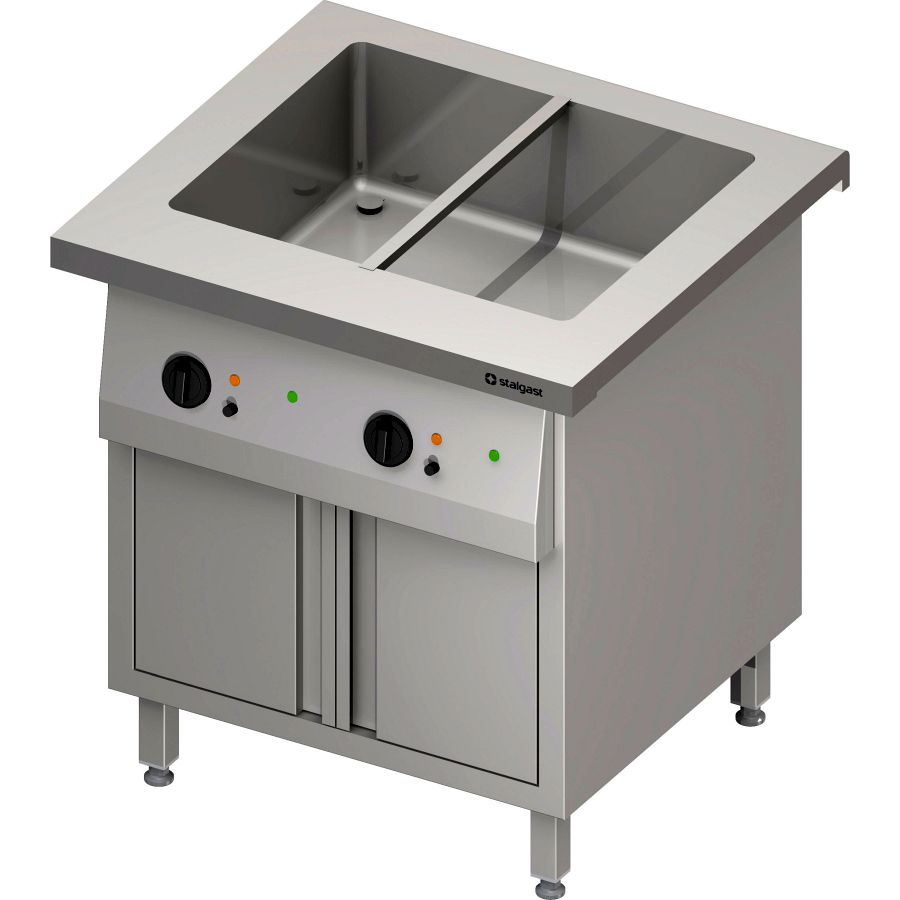 Bain-Marie-Station Free Flow, ein Becken 2x GN1/1, Flügeltüren, 799x750x880mm GA Standard G1