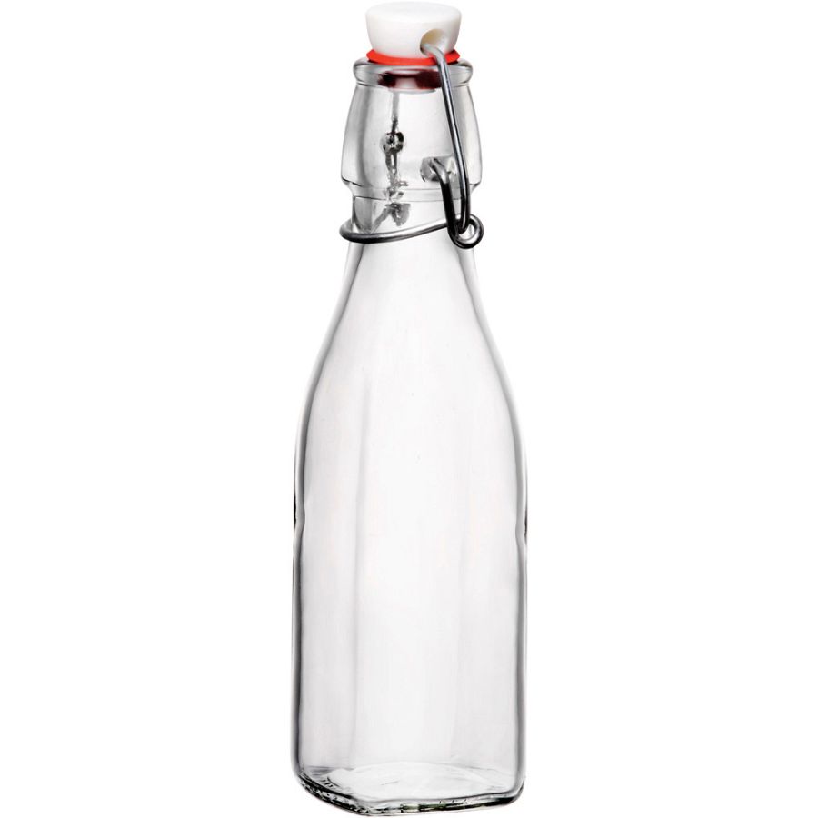 Kleine Glasflasche mit Bügelverschluss 0,25 Liter - 12 Stück