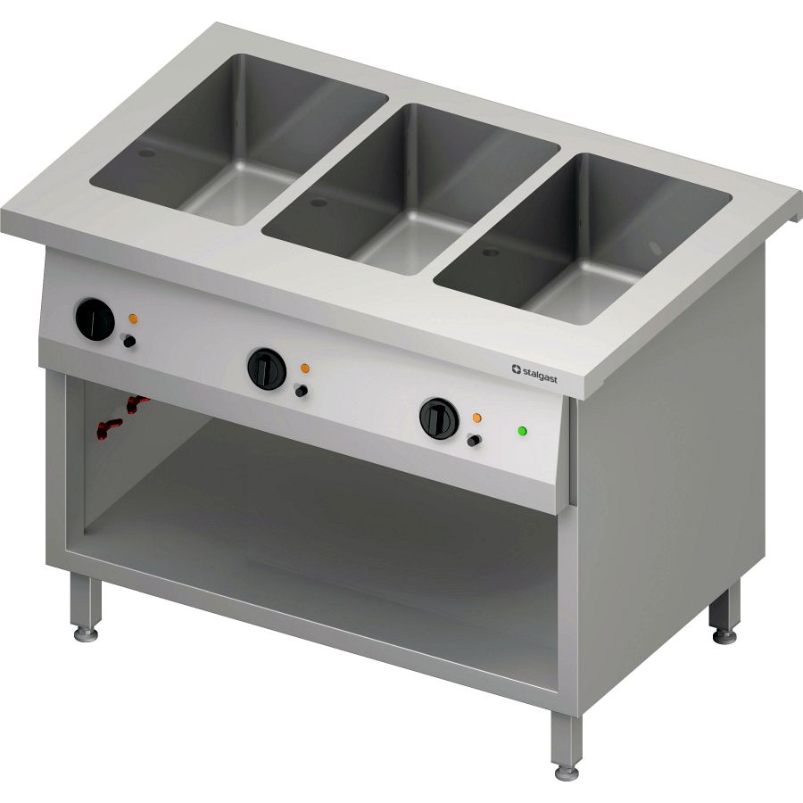 Bain-Marie-Station Free Flow 3x GN1/1-Becken, 1132x750x880mm GA Standard G1