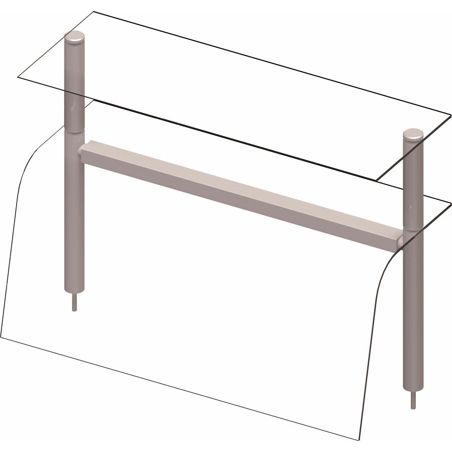 Doppel-Glas-Aufsatzbord mit Hustenschutz und Beleuchtung 1122x455x700mm für Speisenausgabesysteme