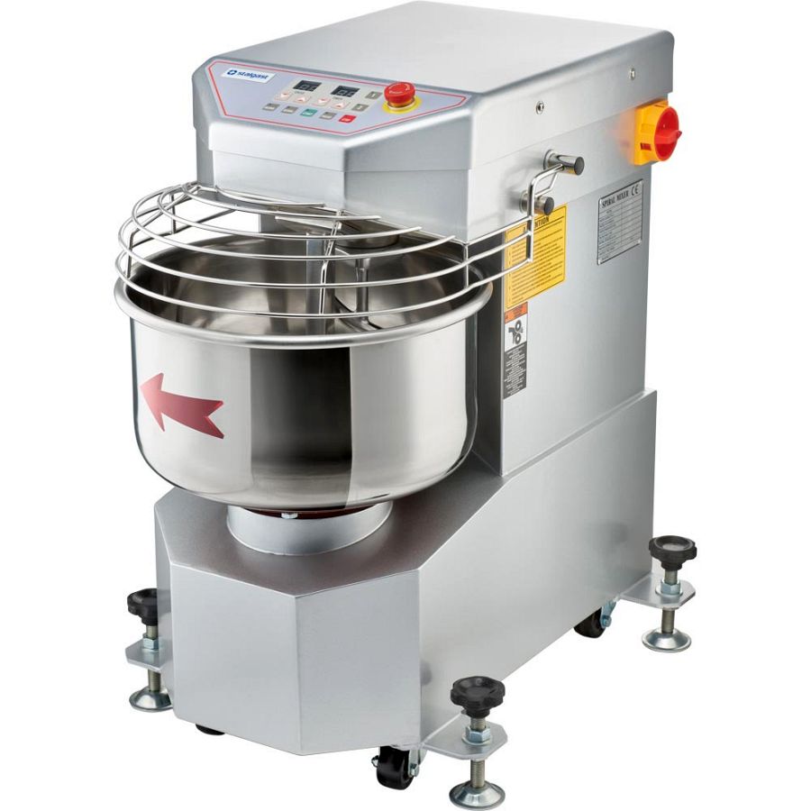 Spiral-Teigknetmaschine, automatische Steuerung, 23 Liter, 1,3 kW