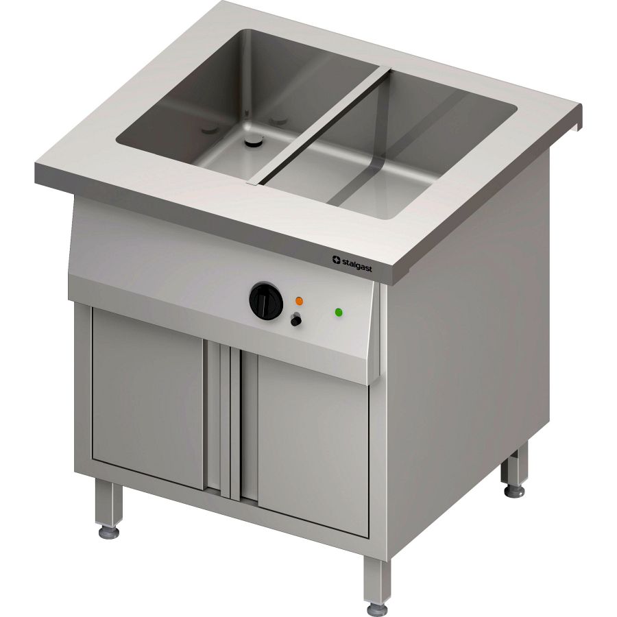 Bain-Marie-Station Free Flow, ein Becken 2x GN1/1 und Flügeltüren, 799x750x880mm GA Standard G1