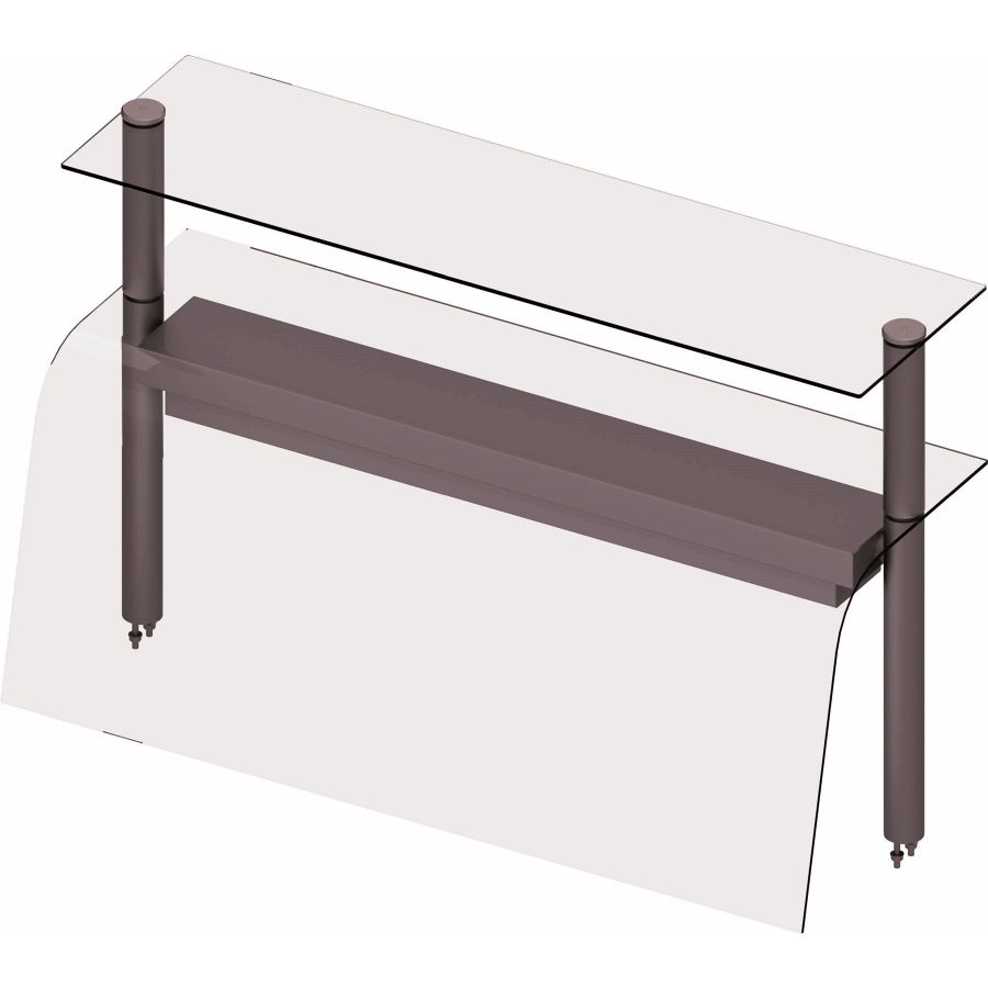 Doppel-Glas-Aufsatzbord mit Hustenschutz und Wärmelampe 1122x455x700mm für Speisenausgabesysteme