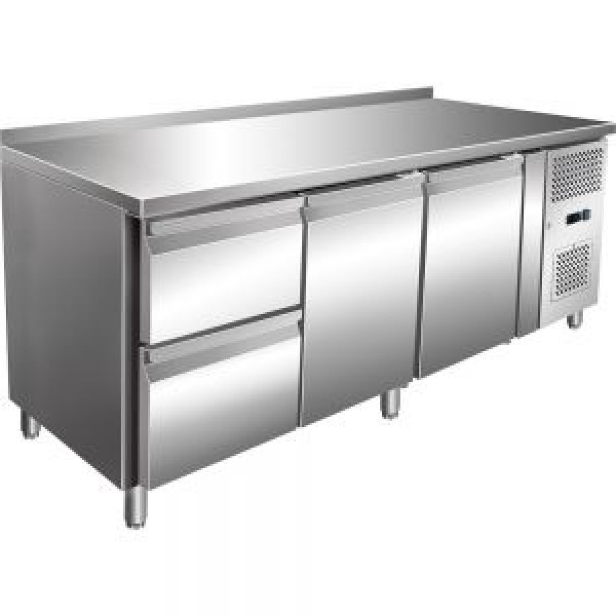 Kühltisch GN 1/1 mit 2 Türen & 2 Schubladen-Umluftkühlung - 465 Liter