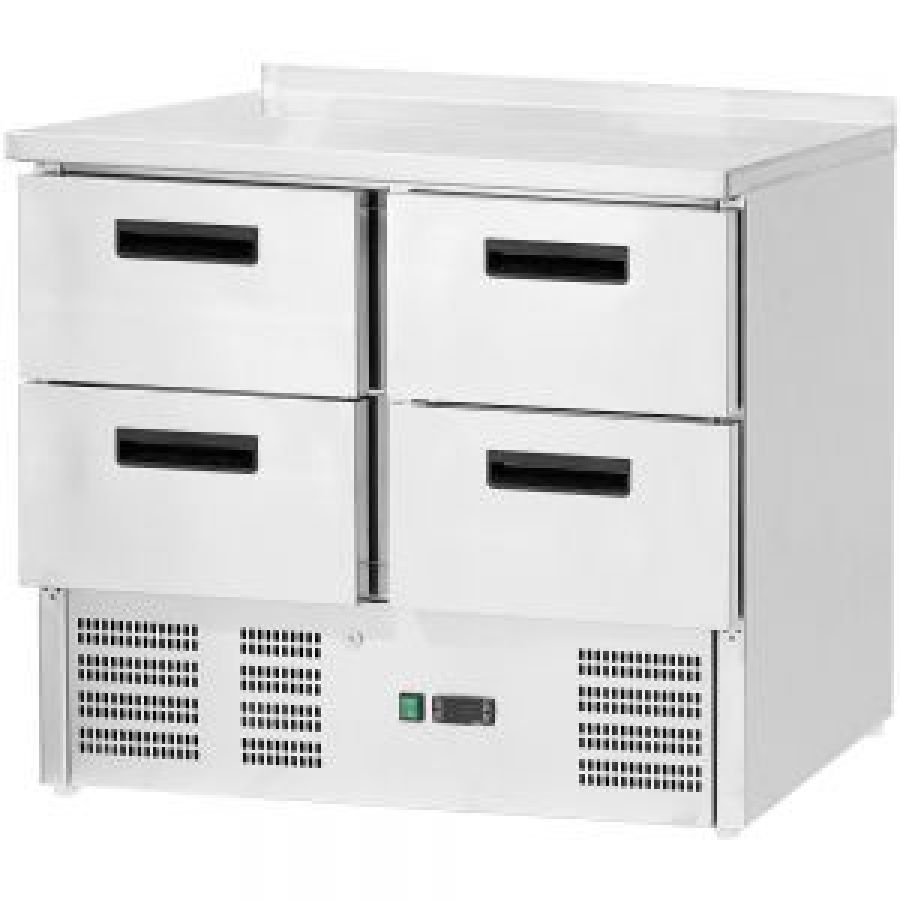 Kühltisch mit 4 Schubladen GN 1/1 und statischer Kühlung - 130 Liter
