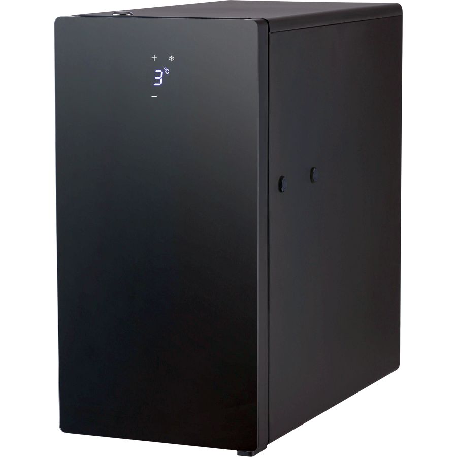 Milchkühlschrank, schwarz, mit Temperaturanzeige, 240x470x472 mm (BxTxH), 0,065 kW