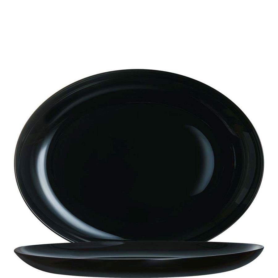 Diwali Black Platte oval 33x25cm - 12 Stück
