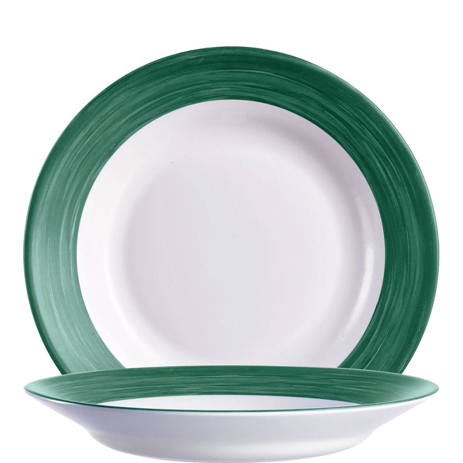Artikelbild Brush Dark Green Teller tief 22,5cm - 24 Stück