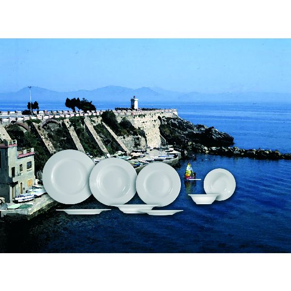 Detailbild: Ischia Uni Weiß Teller flach 28cm - 6 Stück Ansicht 2