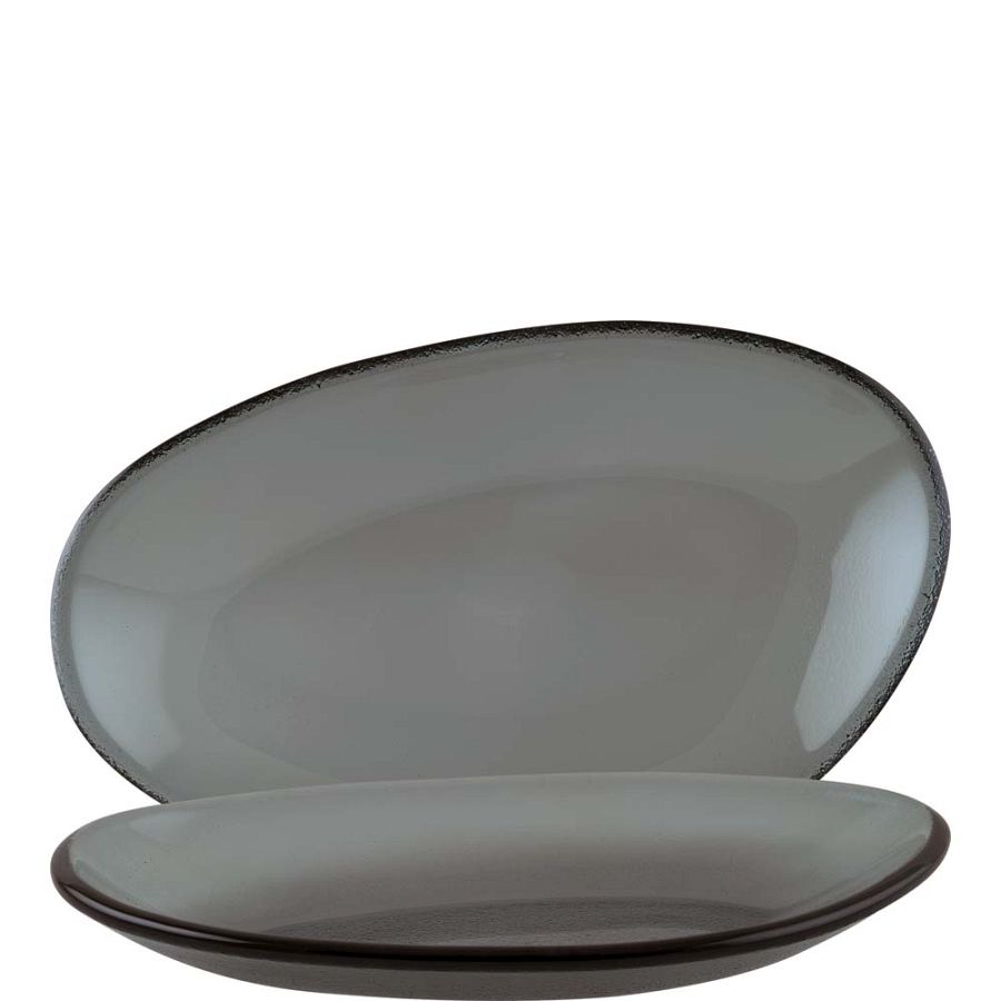 Vago Glass Platte oval 21cm - 12 Stück