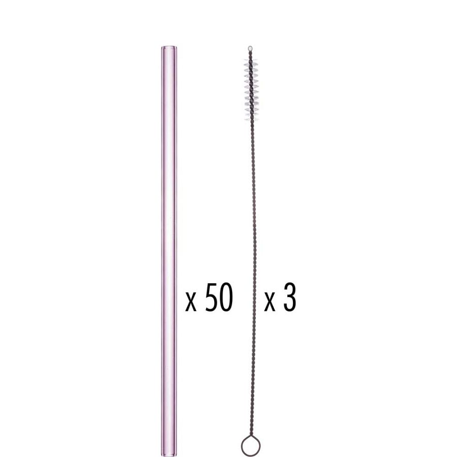 Trinkhalm pink gerade 20cm, 50+3 Set - 1 Stück